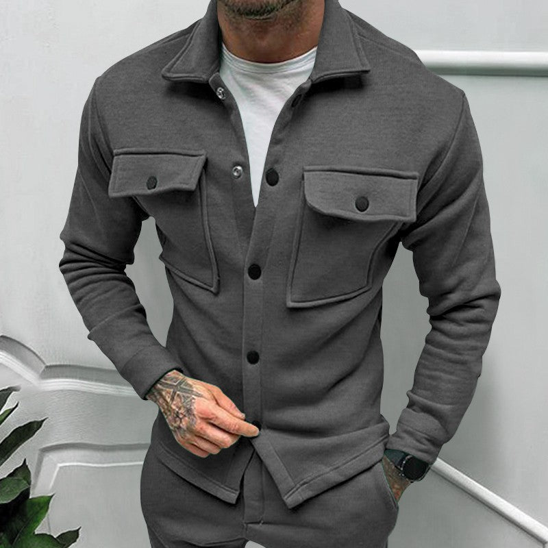 2024 Cross Border Amazon Winter New Men's Fleece Jacket Fashion Casual Jacket