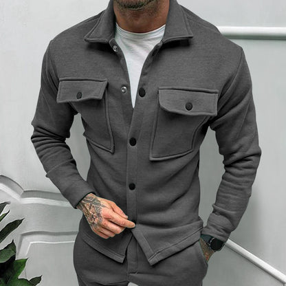 2024 Cross Border Amazon Winter New Men's Fleece Jacket Fashion Casual Jacket