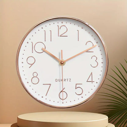 8 Inch Silent Quartz Wall Clock, round Three-dimensional Digital Modern Wall Clock, Not Ticking Wall Clock, Bedroom Living Room