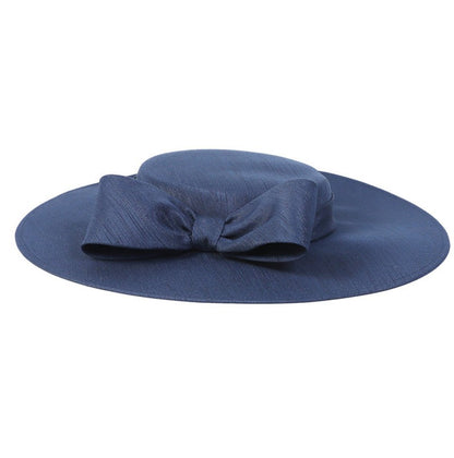 FS Elegante Chapéu de Aba Larga Marfim Feminino Grande Laço Ocasião Formal Kentucky Boné Feminino Casamento Coquetel Festa Fedora de Topo Reto 2024