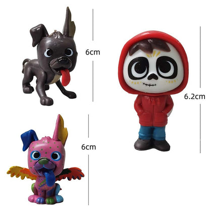 8 pçs/Conjunto Filme Pixars COCO Bonecos de Ação Brinquedos Mini Desenho Animado Fofo Brinquedos de Anime Modelo Crianças Para Diversão Presentes de Aniversário Decoração de Mesa