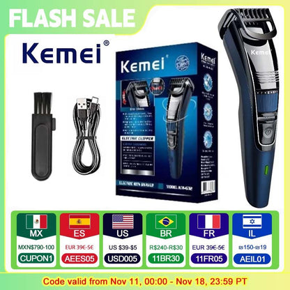 Kemei KM-632 Men Electric Shaver Professional Beard Trimmer For Men Hair Trimmer Grooming Electric Shaver Head Cutter Machine