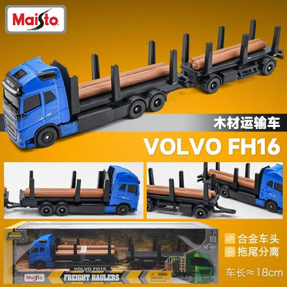 Em estoque Maisto 18cm Volvo FH16 Container Trailer Liga Miniatura Modelo Diecast Scania 770s Veículo de Transporte Pesado Brinquedo Presente Infantil
