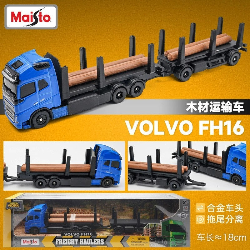 Em estoque Maisto 18cm Volvo FH16 Container Trailer Liga Miniatura Modelo Diecast Scania 770s Veículo de Transporte Pesado Brinquedo Presente Infantil