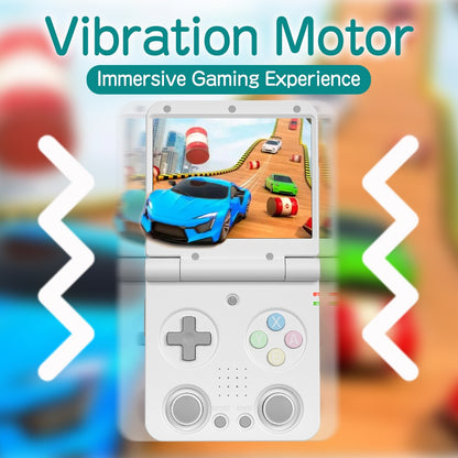MIYOO Flip V2 Retro Handheld Game Console With Metal Hinge 3.5'' IPS Screen Compact Portable Game Machine Dual Analog Sticks Gif