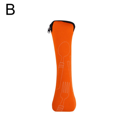 Tableware Bag Box Cutlery Storage Bag Portable Travel Fork Spoon Knife Dinnerware Packaging Pouch Storage Case with Zipper