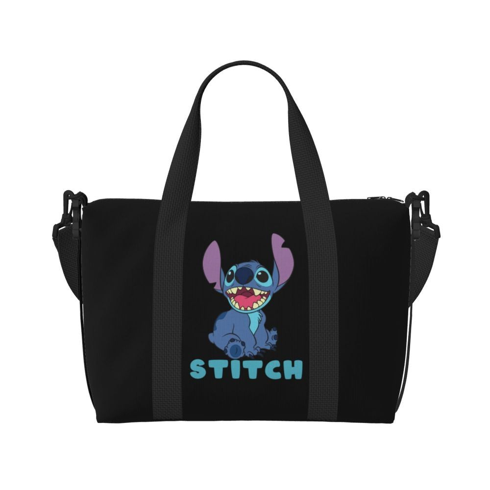 Custom Large SLilo And Stitch Cartoon Tote Bag Women Anime Shopping Shoulder Beach Gym Travel Bag