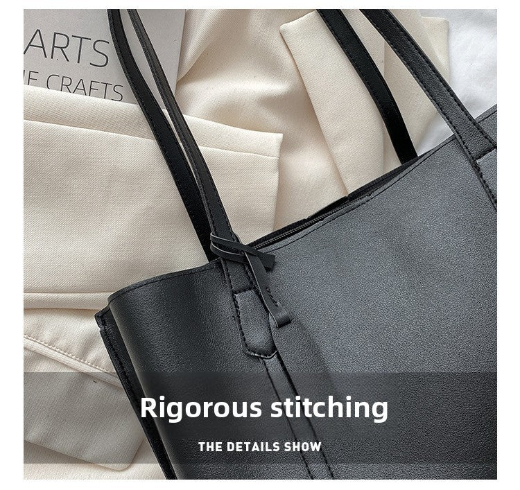 Large Capacity Women's Bag, New Soft Leather Tote Bag, Casual and Versatile Single Shoulder Bags for Woman Korean Style Handbags