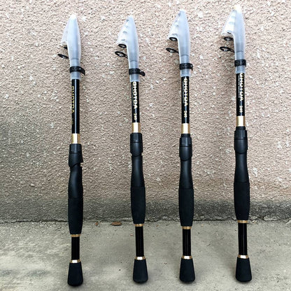Varas de Pesca Telescópicas de 1.6-2.4m Ultraleves de Carbono para Spinning e Casting Acessórios de Pesca Peso da Isca 10-30g