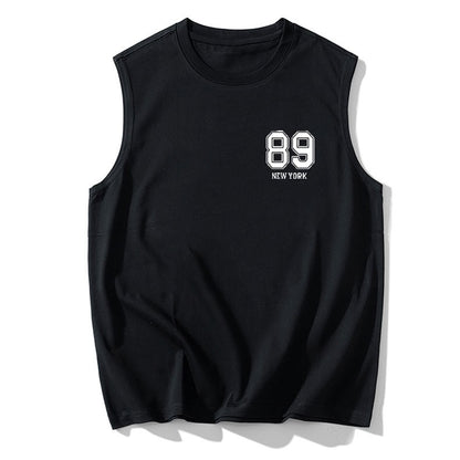 Men's Plus Size Vest Shirt 110-200KG Gym Workout Tummy Control Compression Tank Top Black Print Sleeveless Tee Fat Male Clothing