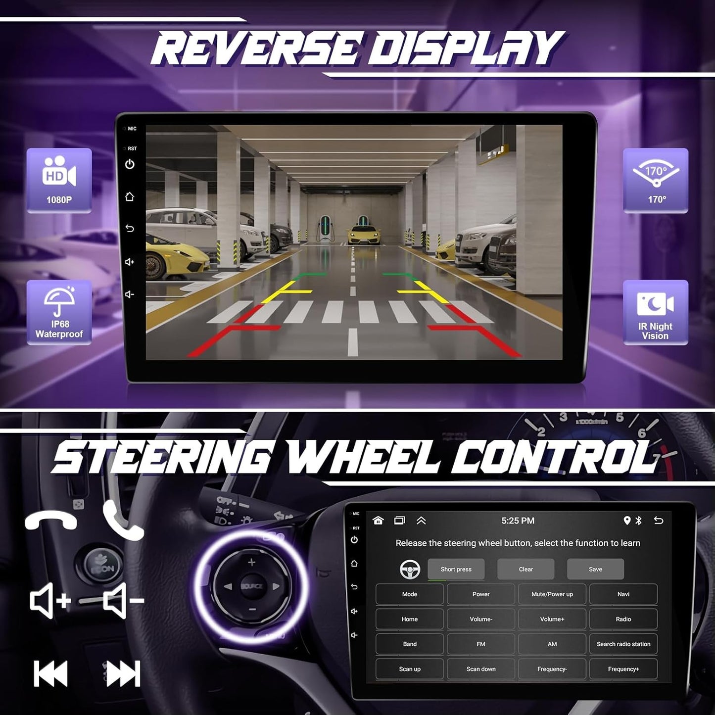 Tela sensível ao toque de 9'' para Honda Civic 2013-2017 Estéreo Android Rádio WiFi GPS Navegação Câmera Traseira FM Player Multimídia Unidade Principal