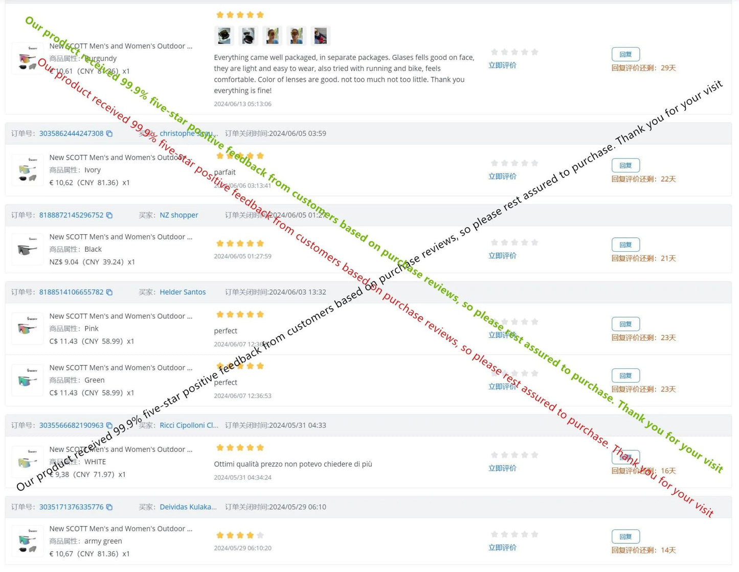 Men's and women's outdoor sports cycling glasses, UV400 protection, cycling, driving, travel sunglasses in 7 colors