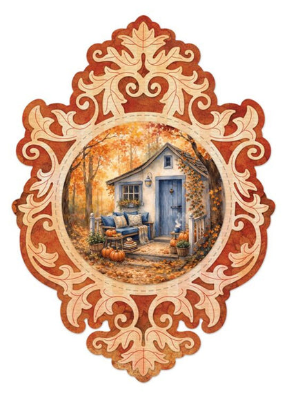 August 2026 New Mushrooms Autumn Frame A6 Autumn Leaves Circle Frame Metal Cutting Dies for DIY Handmade Scrapbook Photo Album