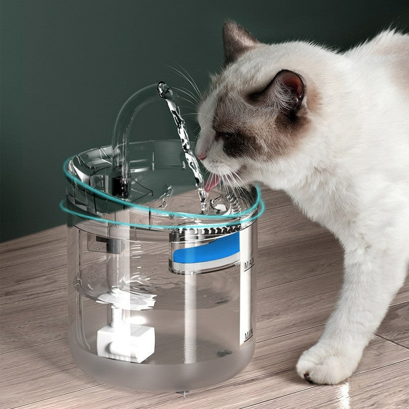 Bebedouro automático para gatos com sensor, torneira e fonte, dispensador de água transparente de plástico de grau alimentício para cães e gatos de estimação com sensor de bebedouro