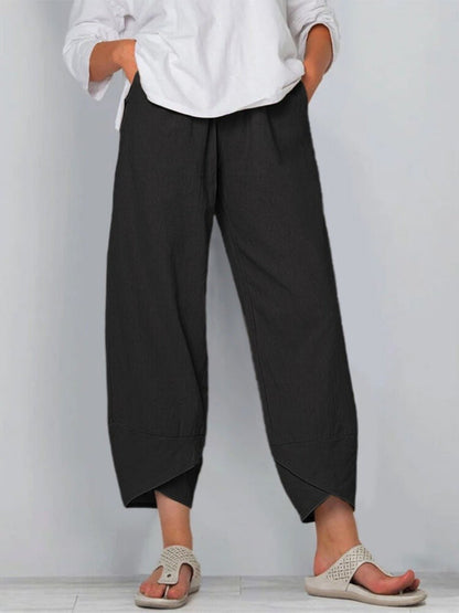 plus Size S5XL Casual Trousers Loose Fit Harlan Pants Women's Comfortable Loose Pants l Waist Nine Points Pants
