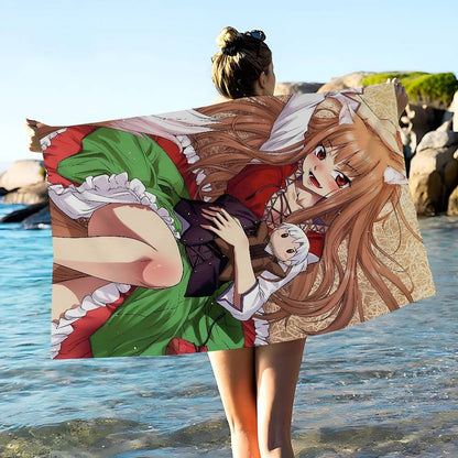 Spice And Wolf Beach Towel For Kids Personalized Bath Towel Pool Towel Vacation Gift Picnic Towel Party Gift