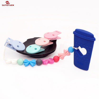 Sutoyuen 20pcs Round Head Pacifier Clip Soother Holder For DIY Beads Baby Dummy Chain Plastic Pacifier Clips Baby Accessories