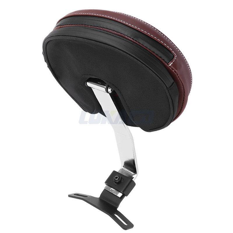 Motorcycle Adjustable Driver Rider Backrest Plug In Sissy Bar Seat Cushion Moto Pad For Harley Fatboy Heritage Softail 2007-2017