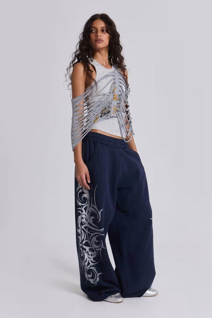 Harajuku Fashion Striped Sweatpants Men Women Baggy Trend Pants Retro Casual Comfortable Durable Training Outdoor Running Pants