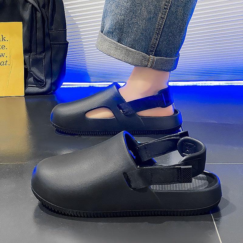 Men's casual hole shoes summer new EVA breathable soft soled sandals outdoor waterproof beach shoes youth fashion Joker slippers