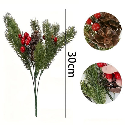 Artificial Flowers Maintenance-Free Christmas Bouquet Red Berry Decoration Festive Holiday Artificial Flowers For Festive Home