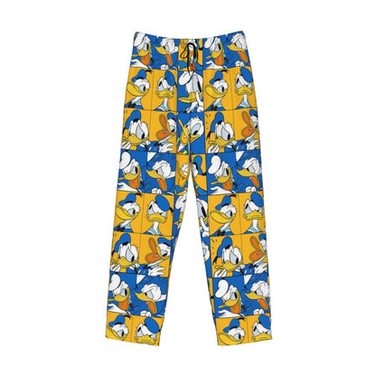Custom Print Mickey Mouse Donald Duck Pajama Pants Men Sleep Sleepwear Bottoms with Pockets