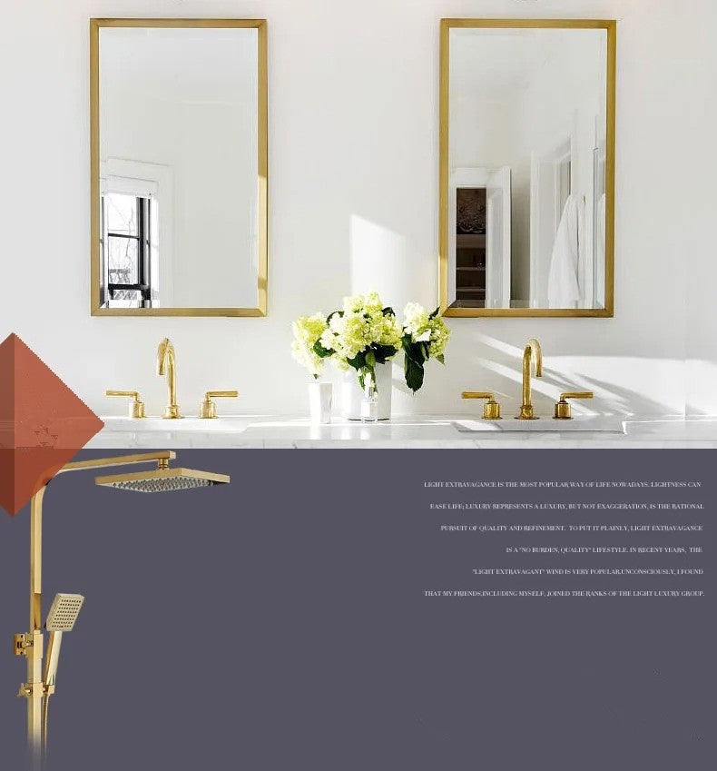 Bathroom Faucet Solid Brass Bathroom Basin Faucet Cold And Hot Water Mixer Sink Tap Single Handle Deck Mounted Brushed Gold Tap