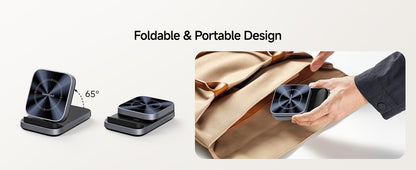 SwanScout 508F 15W Fast Wireless Charger for Samsung Z Flip 7 FE 6 5 Portable Foldable Charger for Motorola Razr 60 Ultra 50 40