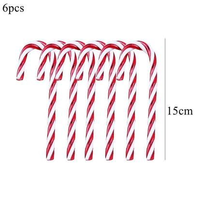 1pack Christmas Tree Ornaments Red White Acrylic Crutch Lollipop Candy Shape Pendant for Xmas Decorations Noel Kids Gifts Supply