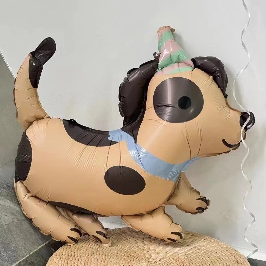 4/1pcs Matte Cartoon Animal Dog Series Dachshund Spotted Dog Foil Balloon for Children Birthday Party Decoration Baby Shower