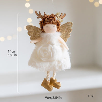 New Christmas Plush Angel Doll Pendant Ornaments Xmas Tree Hanging Decorations For Home Festive Party Decor 2024 New Year Gifts