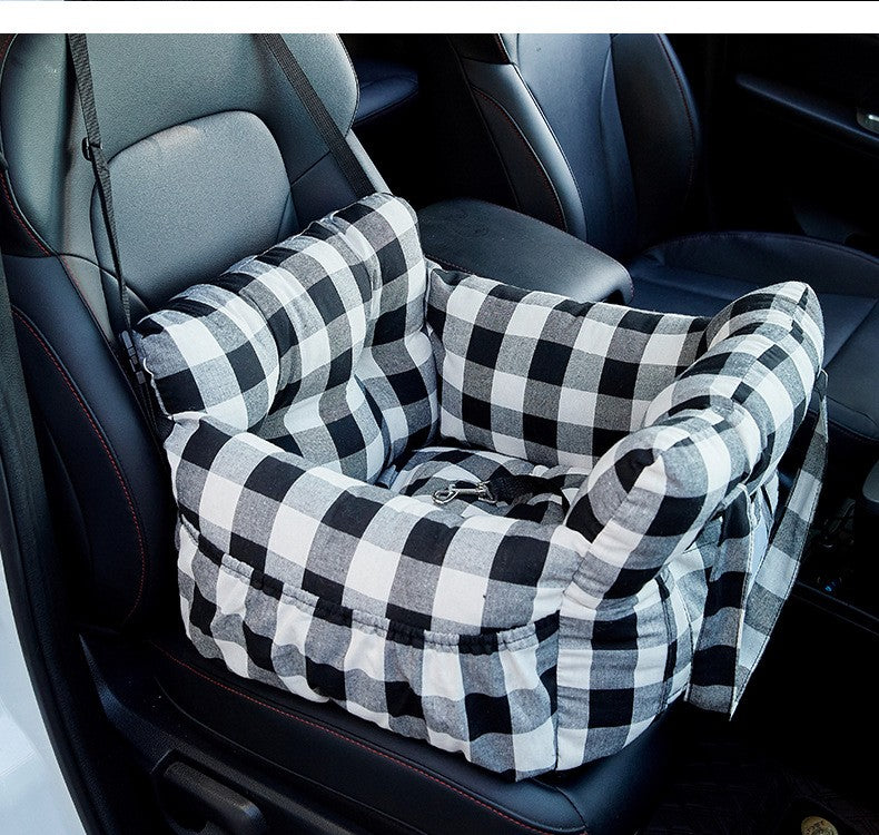 Cadeira de Carro para Cães com Cinto de Segurança - Cama para Pets Antiderrapante para Cães Pequenos, Transportador de Viagem Lavável com Cintas de Segurança para Carro
