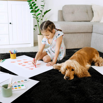 Silk Wool Carpet Living Room Plush Rug Bed Room Floor Fluffy Mats Non-slip Home Decor Soft Velvet Carpet Kids Room Blankets