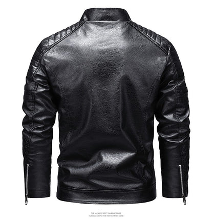 Quality New Male Casual Leather Jackets 7XL Autumn Winter Men Stand Collar Motorcycle Leather Jackets Vintage Leather Coat