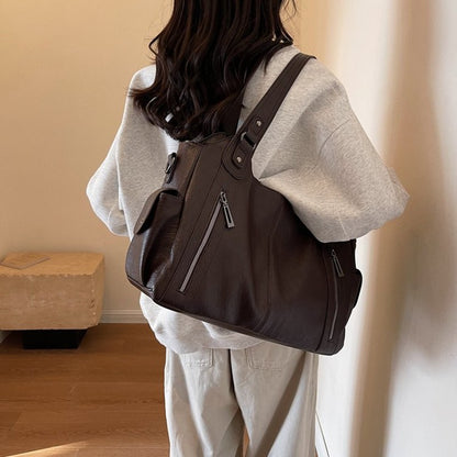 Bolsas de Ombro com Compartimento Interno Macio de Alta Qualidade Cores Contrastantes Bolsas Transversais para Mulheres Bolsas de Mão de Couro PU Modernas