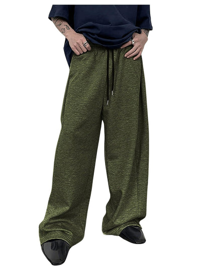 25 European and American men's waist trousers waist drawstring straight wide-leg loose trousers sports trousers pocket men pants