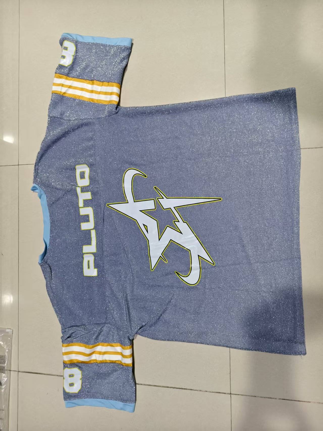 Y2K T shirt oversized fluorescent digital quick drying loose fitting jersey embroidered graphic shirts retro unisex street shirt