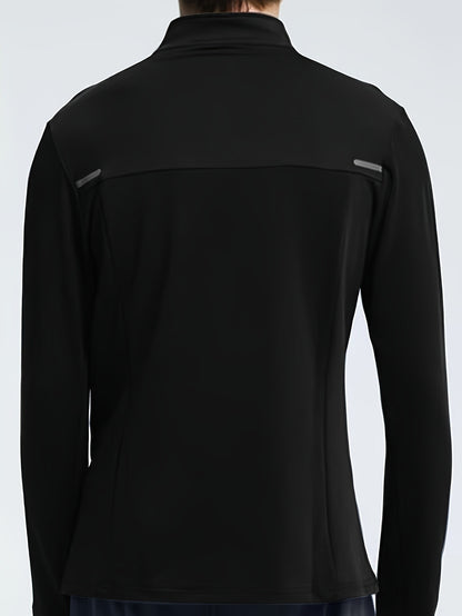 Coat men's half zipper quick drying anti wind drying clothes, running training basketball equipment, long sleeved fitness clothe