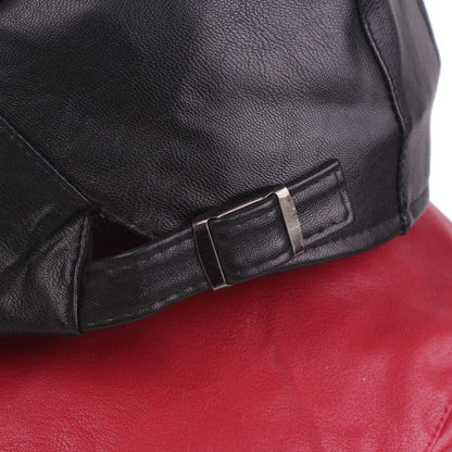 New Men Women Berets Faux Leather British Vintage Flat Cap Male Solid Black Red Navy Brown Newsboy Caps Adjustable Driver Hats