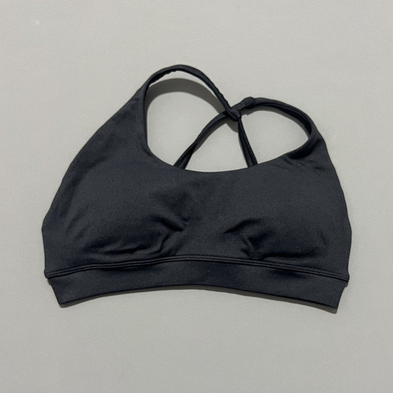 Women Asymmetric Sports Bra Seamless Yoga Top High Support Removable Chest Open Back Bra Gym Workout Underwear