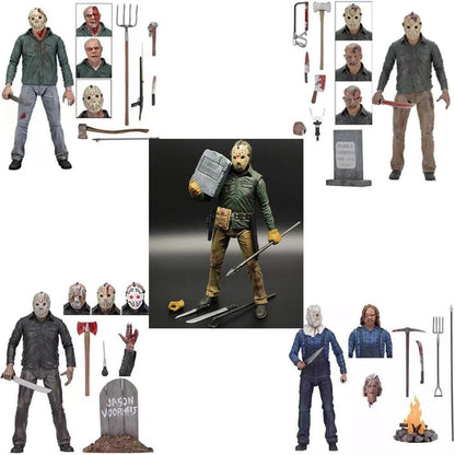 O 13º Brinquedo de Figuras NECA Sexta-Feira 13 Freddy Jason Voorhees Figura de Ação de Sangue Modelo Colecionável do Jason Presentes de Natal Halloween