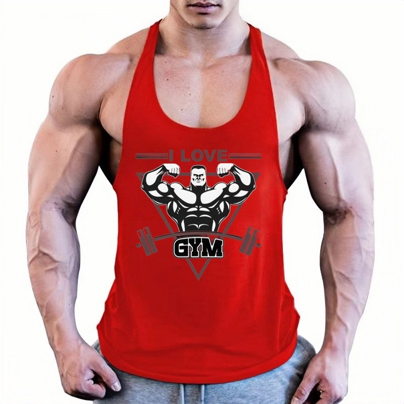 Mens Fashion Gym Singlet, Muscle Stringer Tank Top, Fitness Bodybuilding Vest, Lightweight Durable Sleeveless Workout Shirt