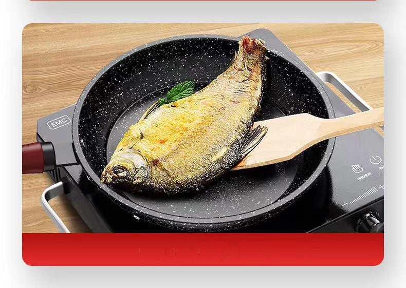 30cm Frying Pan Wok Pan Non-Stick Pan With Cover Household Kitchen Utensils Induction Gas Stove Universal Pot Steak Pancake Pan