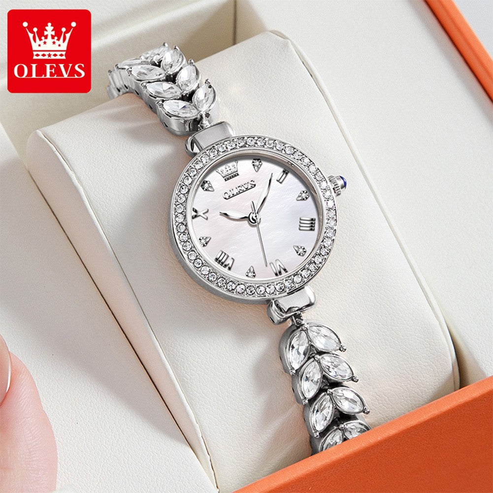 OLEVS 9971 Women Watch Luxury Brand Quartz Watch Fashion Unique Design Diamond Mermaid Bracelet Dress Watch Women Elegant Watch