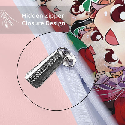 Conjunto de Colcha de Natal K-Pop Demon Hunters com Estampa Sem Lascas (3 Peças) para Quarto/Dormitório, Lavável à Máquina