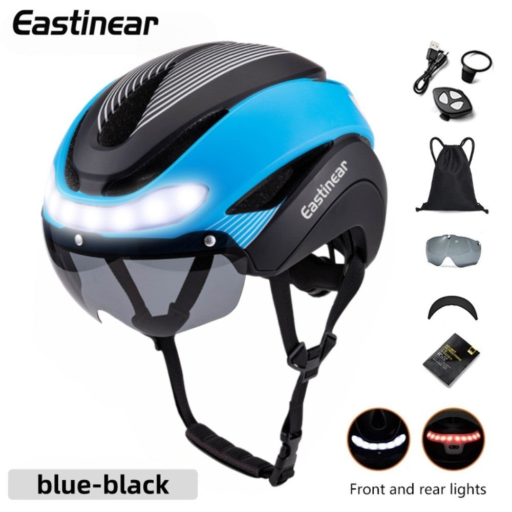 Eastinear Road Bicycle Helmet Rear Led Lights With Turn Signals With Magnetic Googles & Sun Road Bicycle Helmets For Men Women