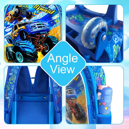 Kids Suitcase for Boys, Car Rolling Luggage with Wheels?Travel Carry on for Children Toddler Elementary