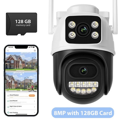 BESDER 12MP 6K PTZ Wifi Camera Dual Lens 8X Digital Zoom AI Human Detection Outdoor 8MP CCTV IP Camera Security Protection iCSee