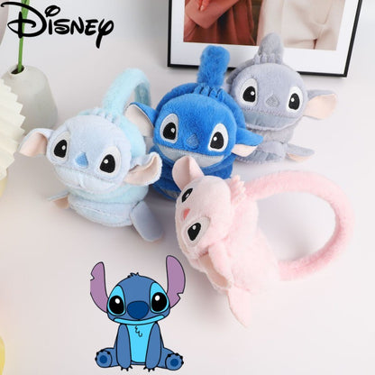 Disney Stitch Protetores de Orelha Novos Unissex Doce e Fofo Padrão de Desenho Animado Criativo Simples Moderno Macio e Suave Espessado Quente