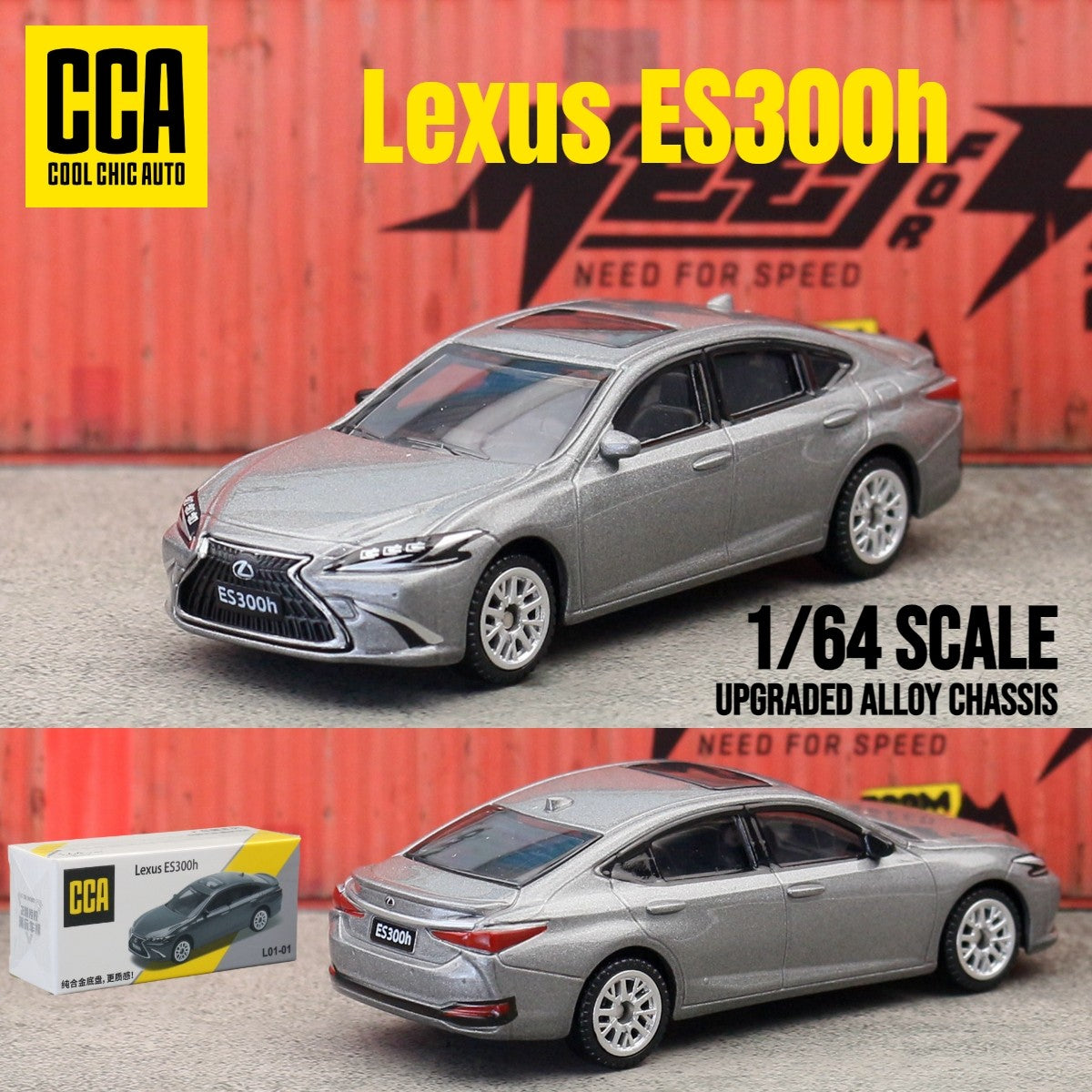 1/64 Leuxs ES300h Carrinho Modelo CCA MSZ 1:64 Veículo Fundido Miniatura Rodas Livres Coleção Adequado para Hot Wheels Presente Criança